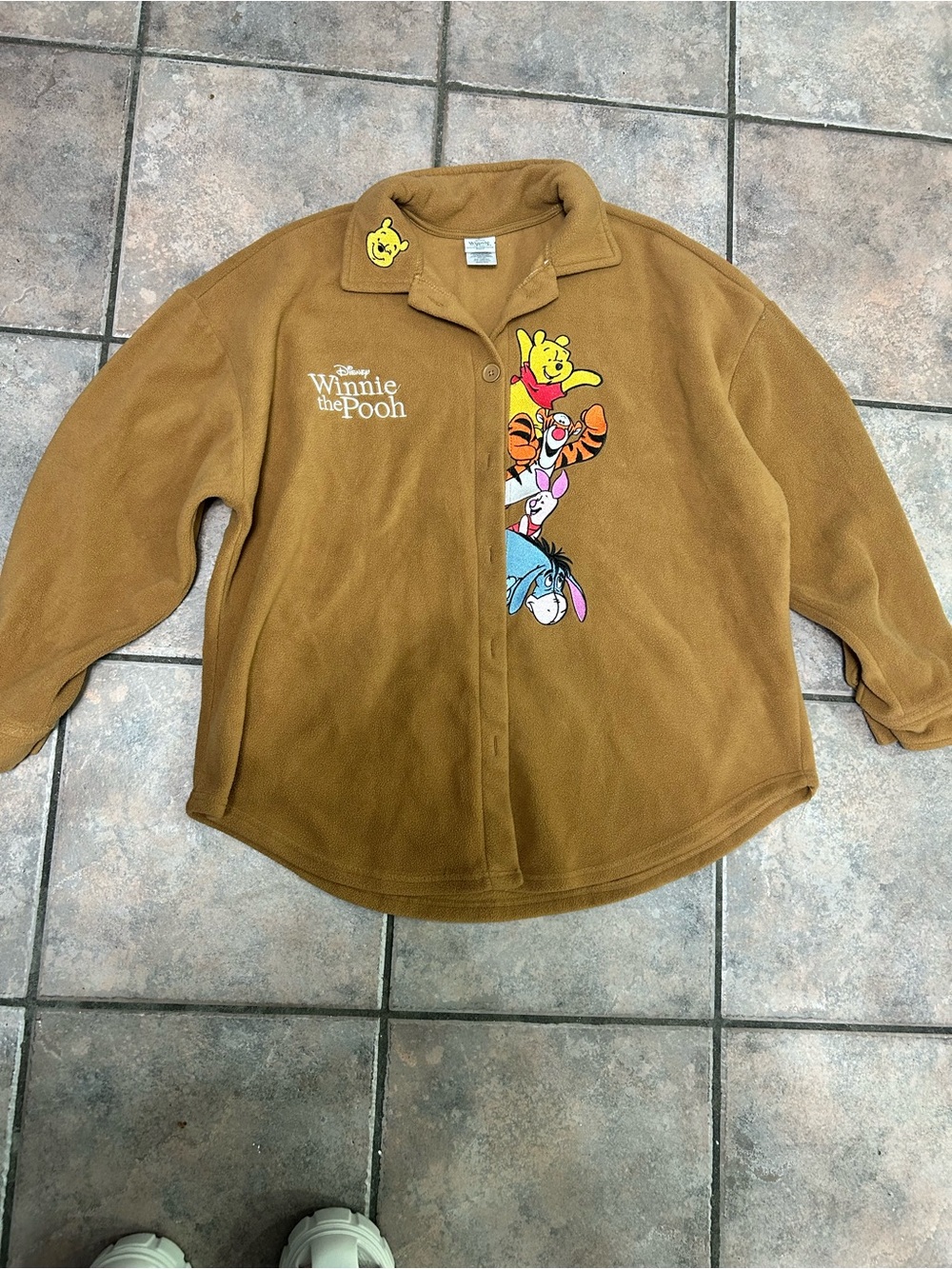 Disney Winnie the Pooh Brown Fleece Jacket with Characters